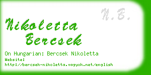 nikoletta bercsek business card